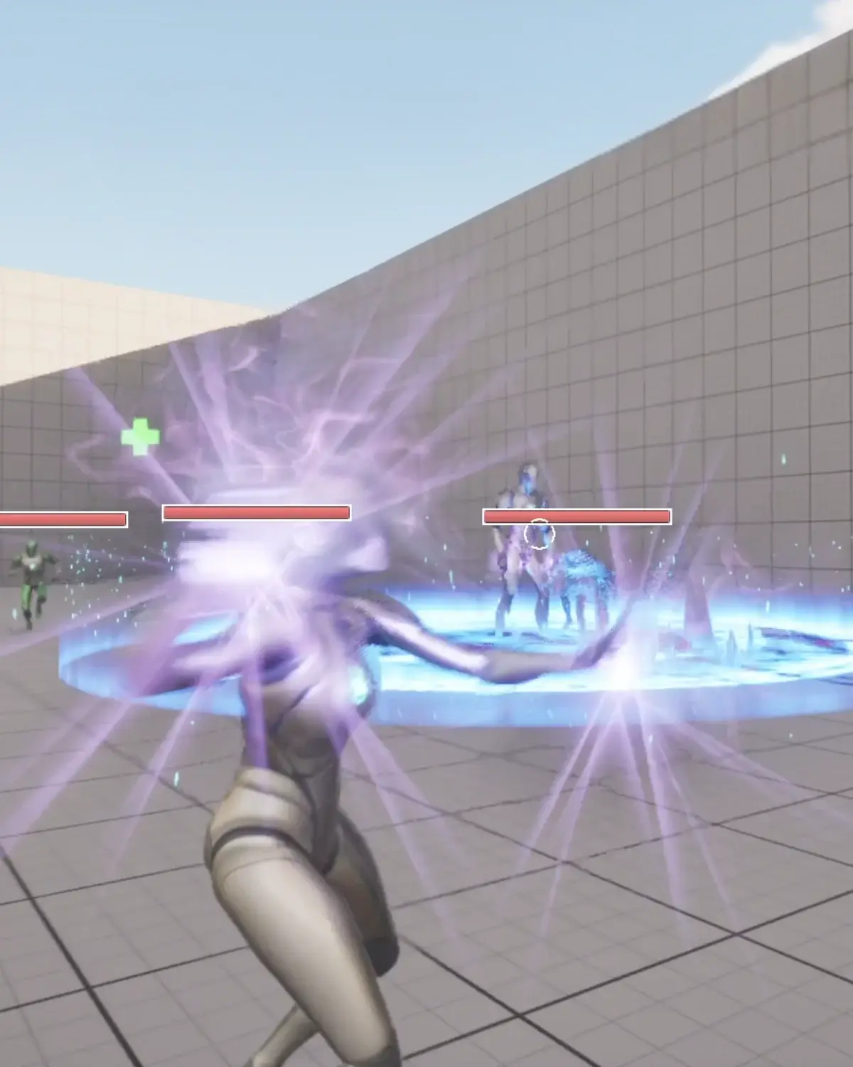 The boss mid-attack, surrounded by swarming units