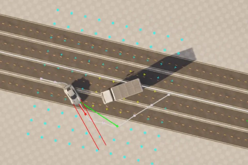 Procedurally generated roads with AI traffic